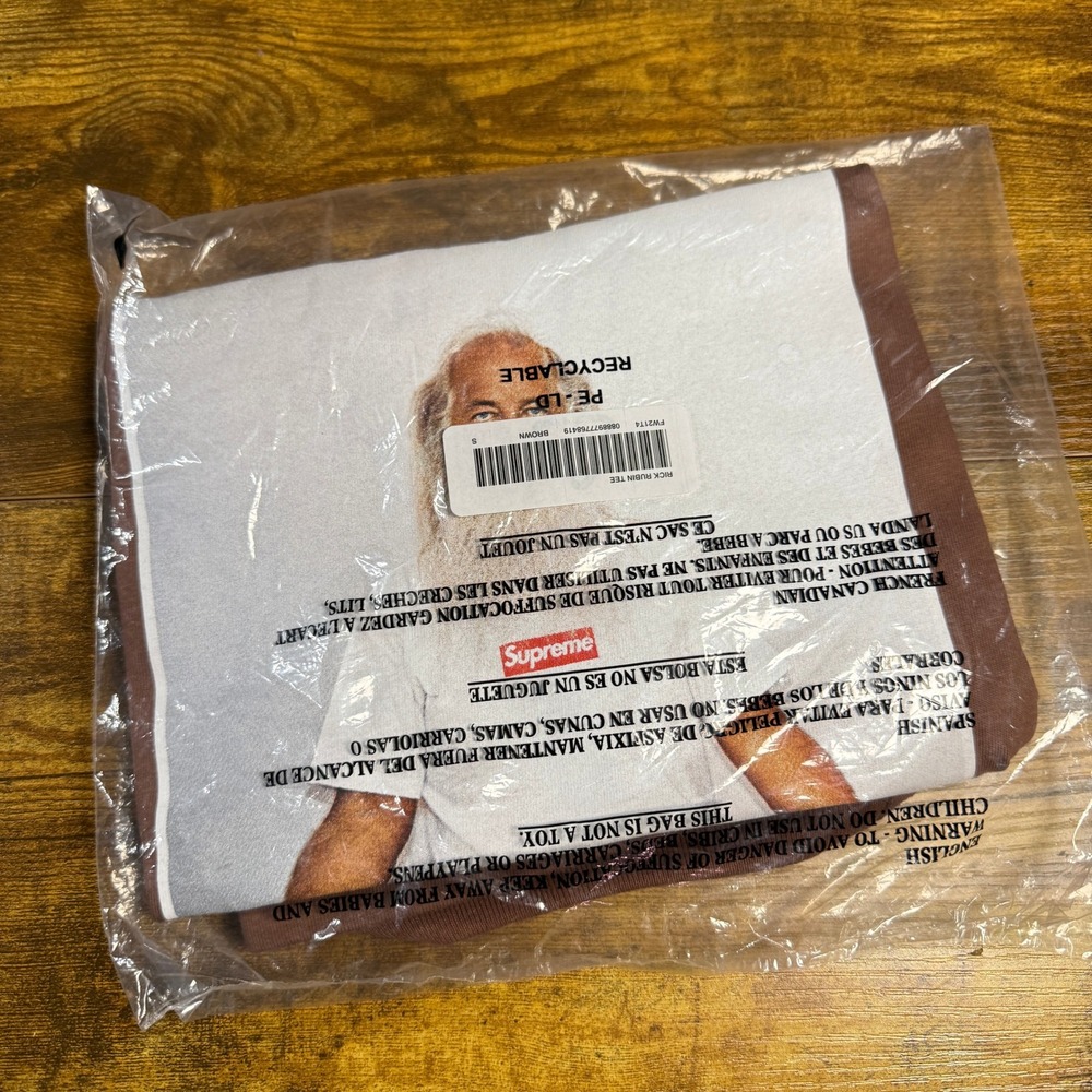 Supreme Rick Rubin Tee FW21T4 Brown‎ Cotton Graphic T-Shirt Mens Size Small